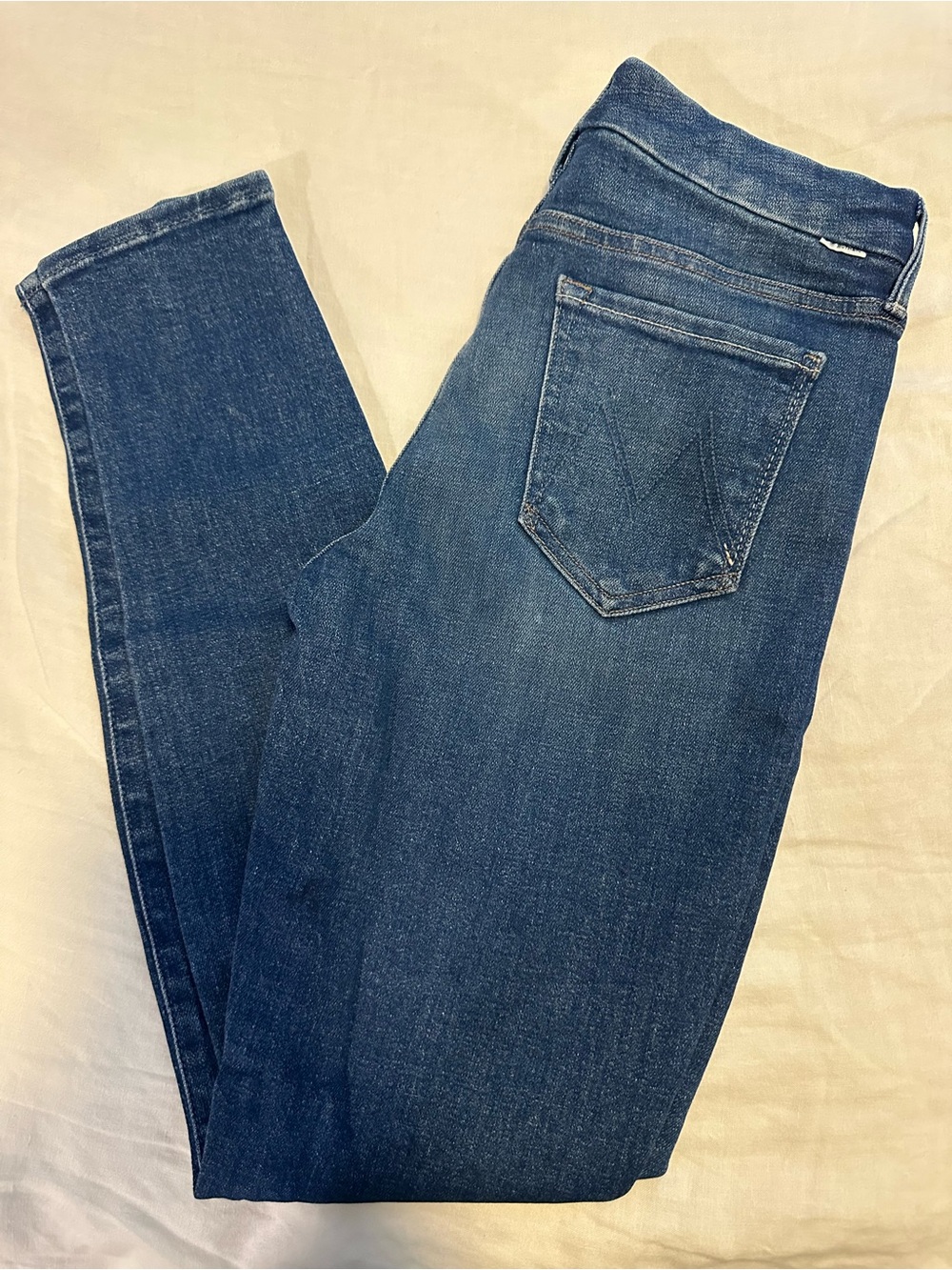 MOTHER Women's Skinny Jeans in Medium Blue Wash